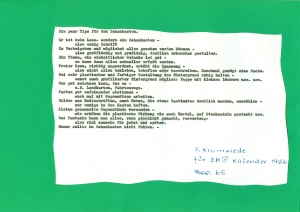 Schaukasten-Tipps zur Veröffentlichung in einem Jugend-Kalender (1965)